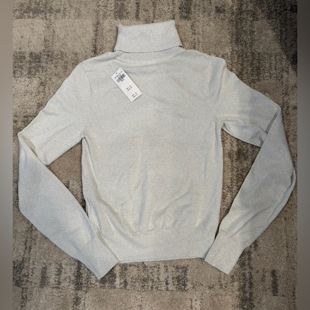 Abercrombie turtleneck sparkle sweater, light grey